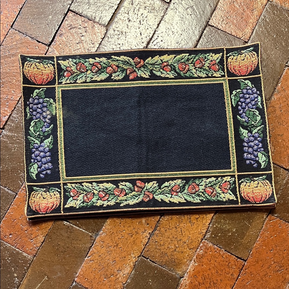 Four Autumn harvest tapestry placemats 19” X 13”. 2327.